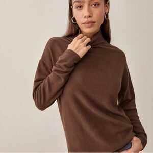 Reformation Chocolate Brown Turtleneck Sweater